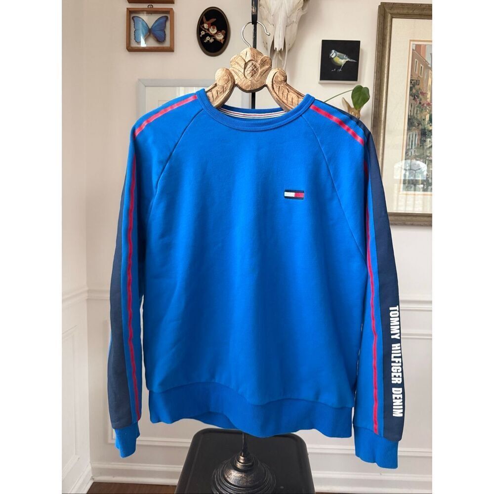 Tommy Hilfiger Denim Cobalt Blue Cotton Logo Sweatshirt M